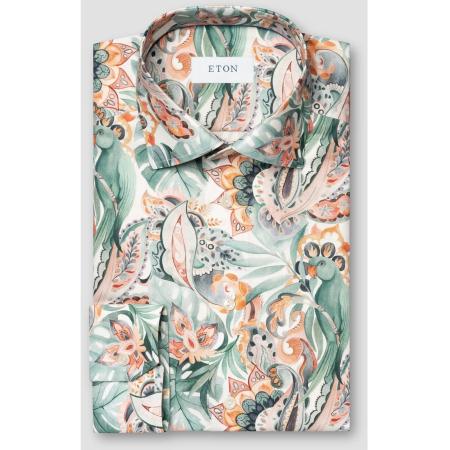 ETON Overhemd oranje/groen, Motief
