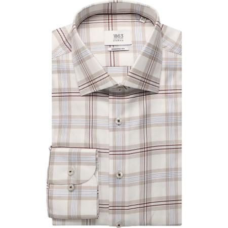 ETERNA 1863 Overhemd beige, Ruit