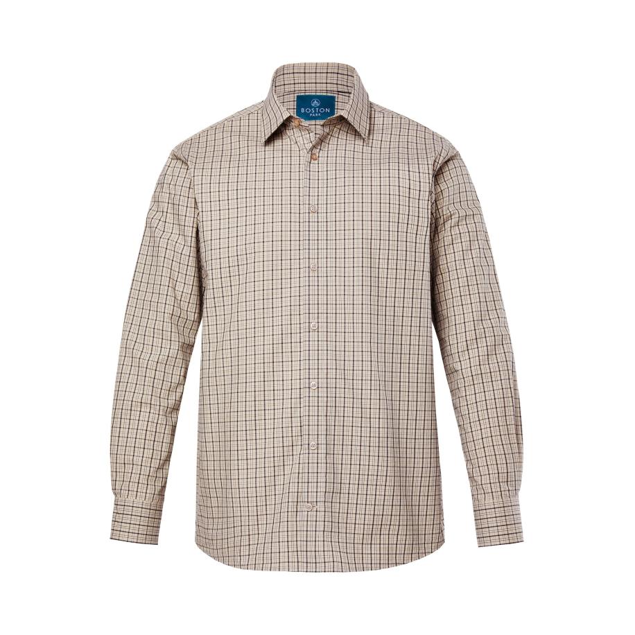 Boston Park Boston Park Overhemd sand / lichtbeige / grafiet -