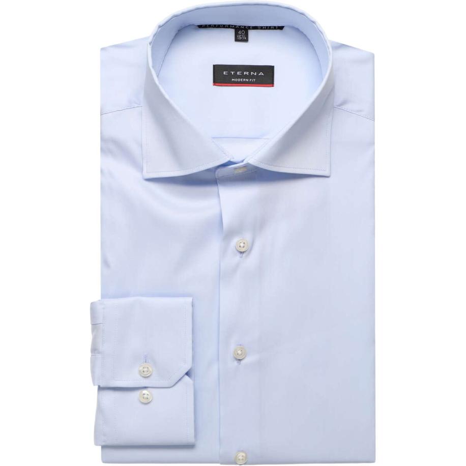 ETERNA Performance Overhemd lichtblauw, Effen Blauw