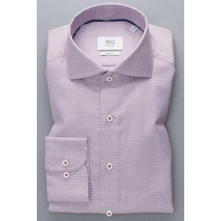 ETERNA 1863 Overhemd donkerrood, Gestructureerd