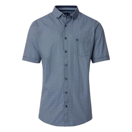 Redmond Casual Overhemd Korte mouw blauw