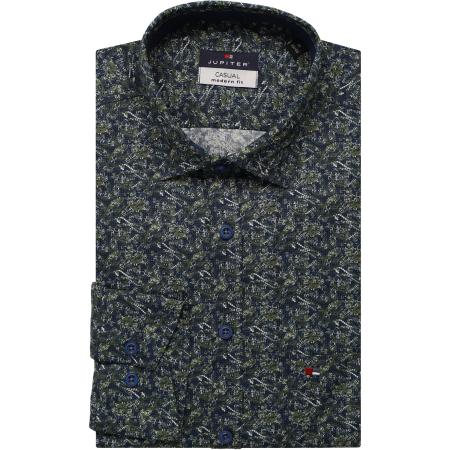 Jupiter Casual Overhemd groen, Motief