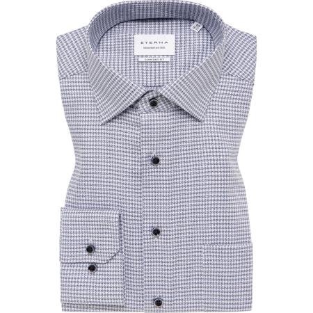 ETERNA Overhemd staalgrijs, Gestructureerd