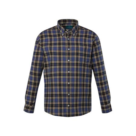 Boston Park Boston Park Overhemd donkerblauw / geel / oranje / zwart