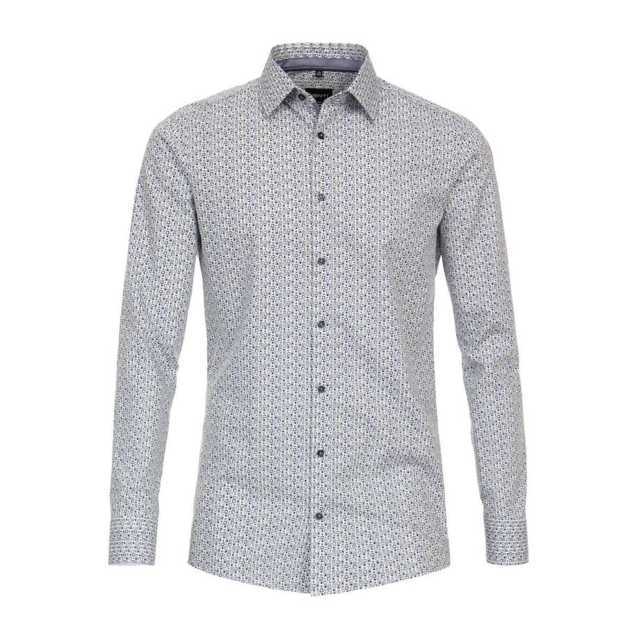 Venti Overhemd blauw, Bedrukt Blauw