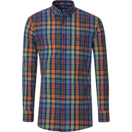 Redmond Casual Overhemd blauw, Ruit