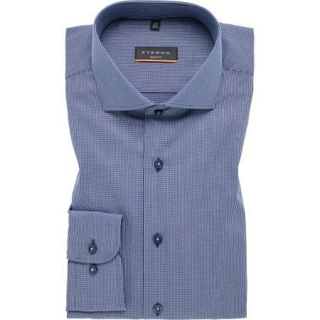 ETERNA Overhemd marine, Gestructureerd