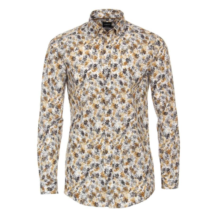 Venti Overhemd geel, Bedrukt Geel