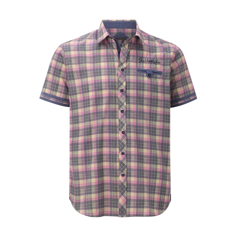 Jan Vanderstorm Overhemd Korte mouw roze Roze