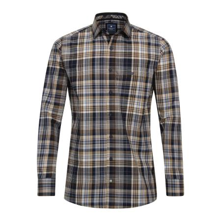 Redmond Casual Overhemd bruin, Ruit