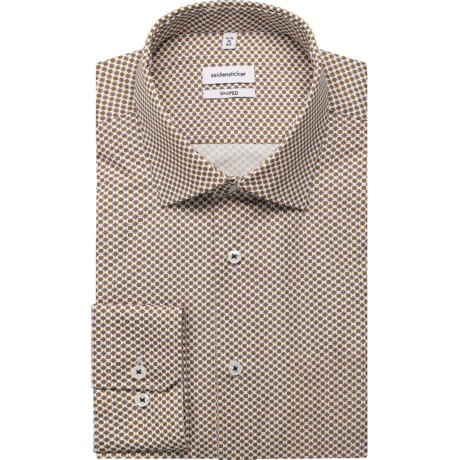 Seidensticker Overhemd wit, Bedrukt Wit
