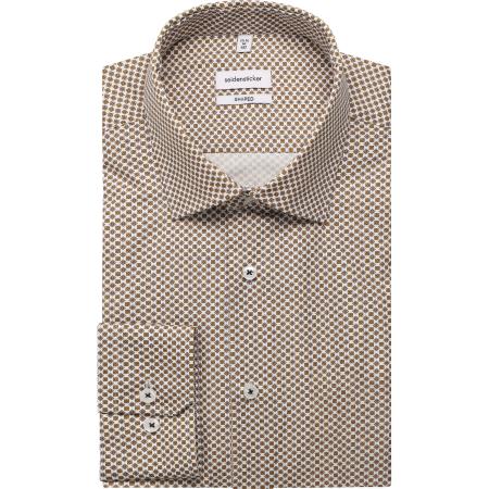 Seidensticker Overhemd wit, Bedrukt