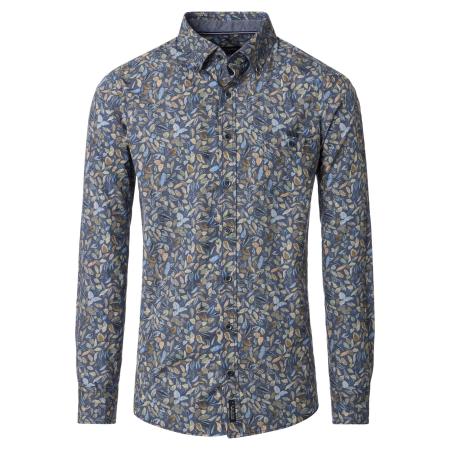 Casa Moda Overhemd blauw, Bedrukt