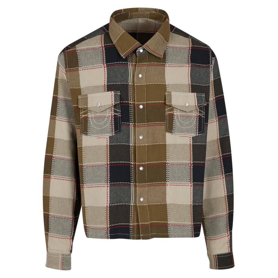 True Religion Overhemd beige / bruin / rood / zwart Bruin