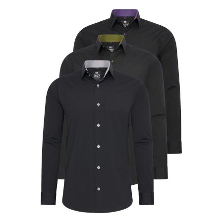 Rusty Neal Rusty Neal Overhemd grijs / kaki / lila / zwart