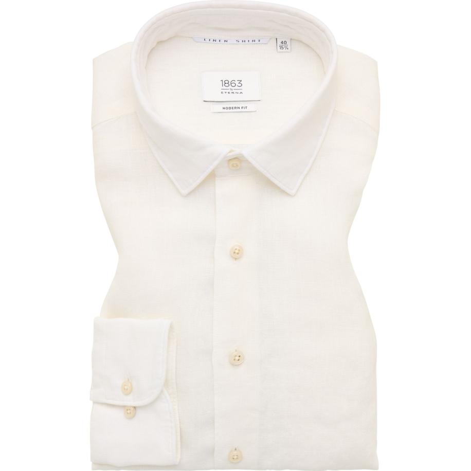 ETERNA 1863 Linnen Overhemd veelkleurig, Effen Wit
