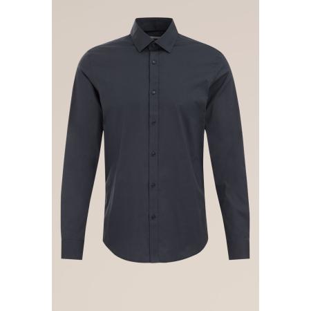 Fundamentals heren anti-odour overhemd met stretch - Slim Fit - Donkergrijs - Katoen - Maat: L