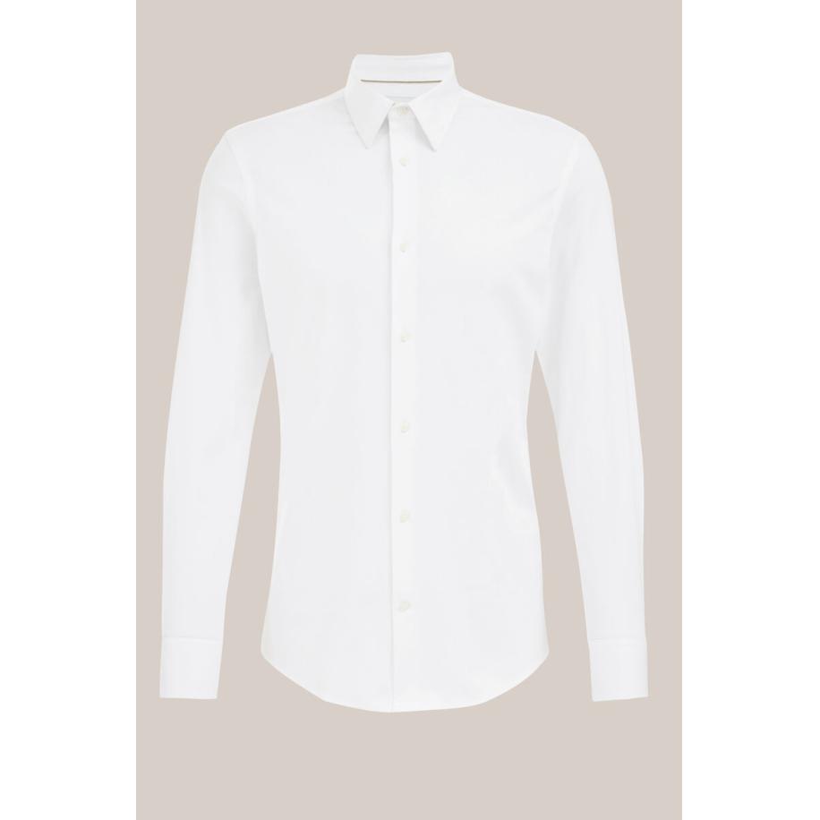 Fundamentals heren slim fit overhemd - Slim Fit - Wit - Katoen - Maat: XL Wit