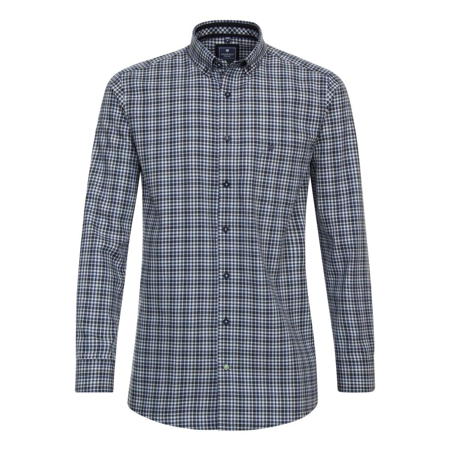 Redmond Casual Overhemd blauw, Ruit Blauw