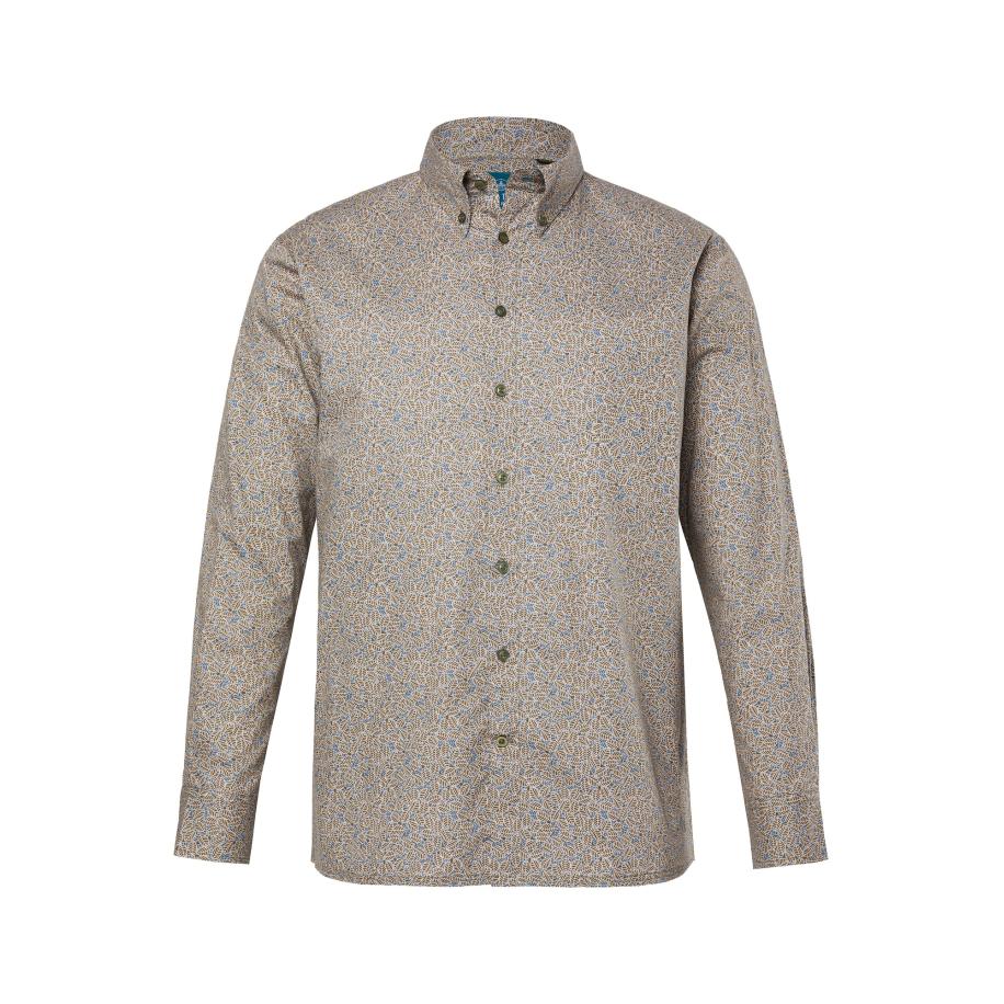 Boston Park Boston Park Overhemd blauw / olijfgroen / wit -