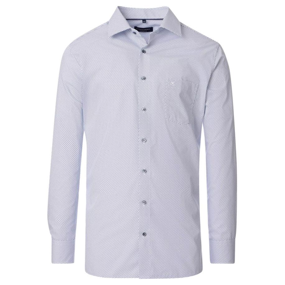 Casa Moda Overhemd blauw, Bedrukt Blauw