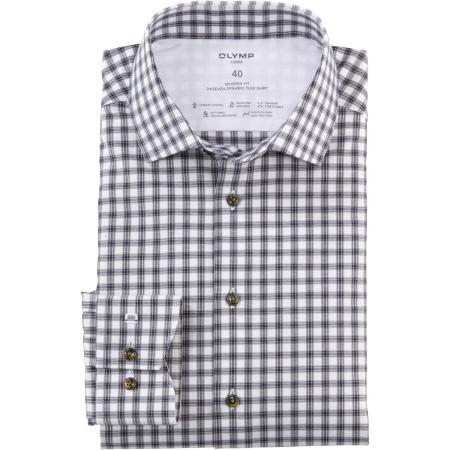 OLYMP Luxor 24/Seven Overhemd olijf, Ruit