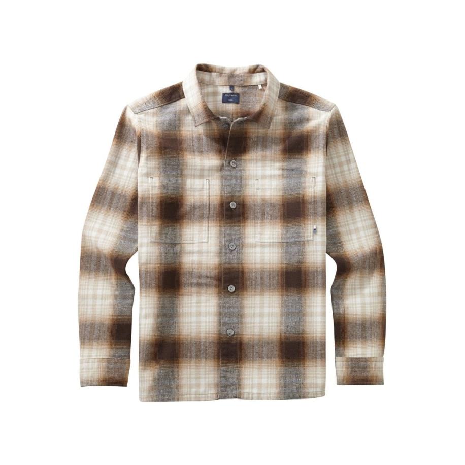 OLYMP Casual Overshirt beige, Ruit Bruin