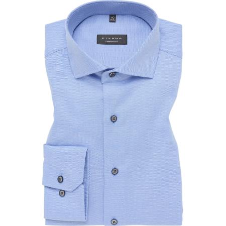 ETERNA Overhemd blauw, Gestructureerd