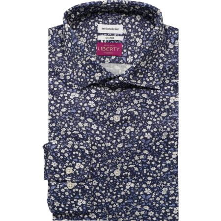 Seidensticker Overhemd donkerblauw, Bedrukt