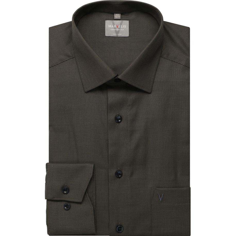 Marvelis Overhemd olijf, Faux-uni Groen