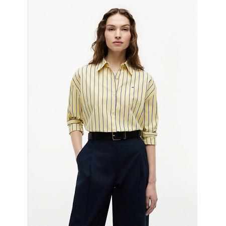 TOMMY HILFIGER Blouse Boxy Fit geel / zwart / wit