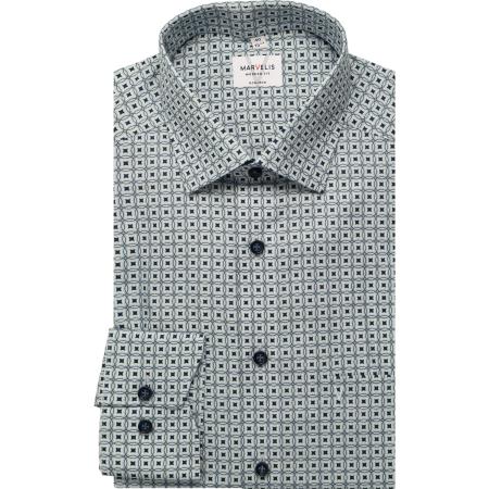 Marvelis Overhemd olijf, Bedrukt
