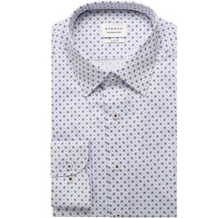 ETERNA Overhemd middenblauw, Bedrukt