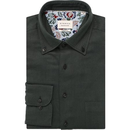 ETERNA Overhemd donkergroen, Effen