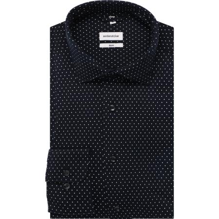 Seidensticker Overhemd donkerblauw, Stippen