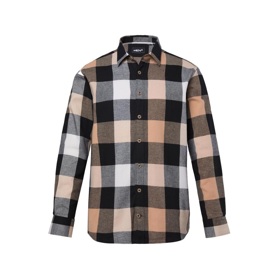 men plus Men Plus Overhemd oranje / zwart / offwhite -