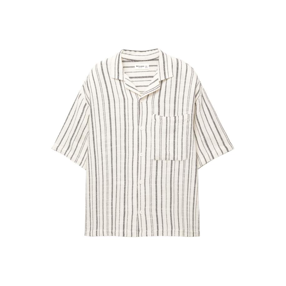 Pull&Bear Pull&Bear Overhemd zwart / wit -