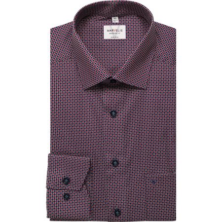 Marvelis Overhemd donkerrood, Bedrukt
