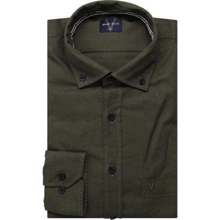 Marvelis Casual Overhemd olijf, Faux-uni