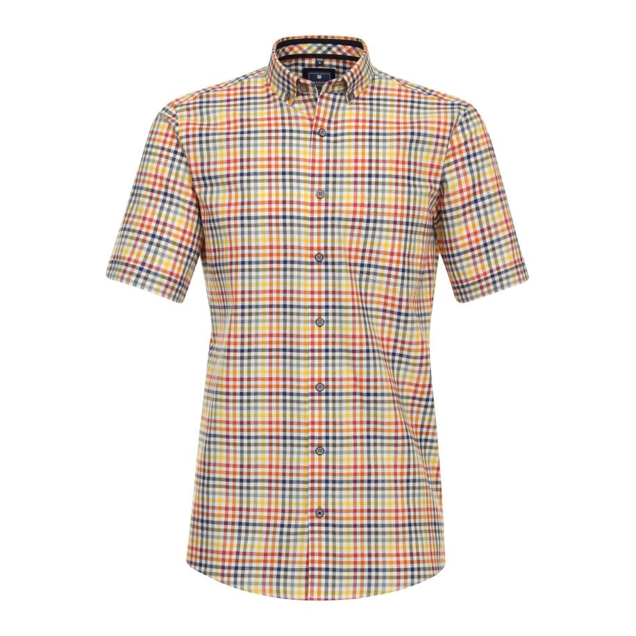 Redmond Overhemd Korte mouw geel/blauw Multicolor