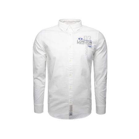 La Martina La Martina Overhemd MAC301 grijs / violetblauw / wit