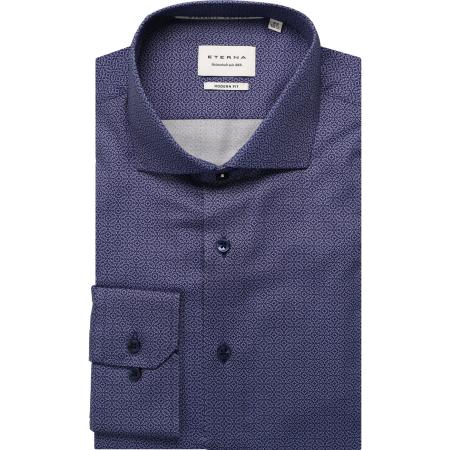 ETERNA Overhemd marine, Bedrukt