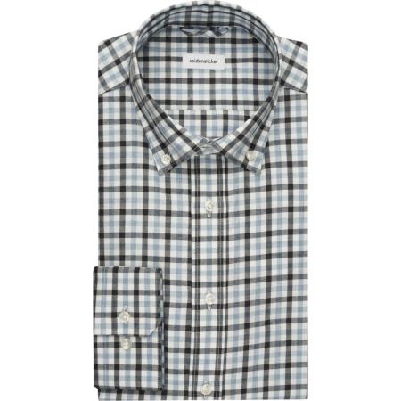 Seidensticker Flanellen Overhemd blauw, Ruit