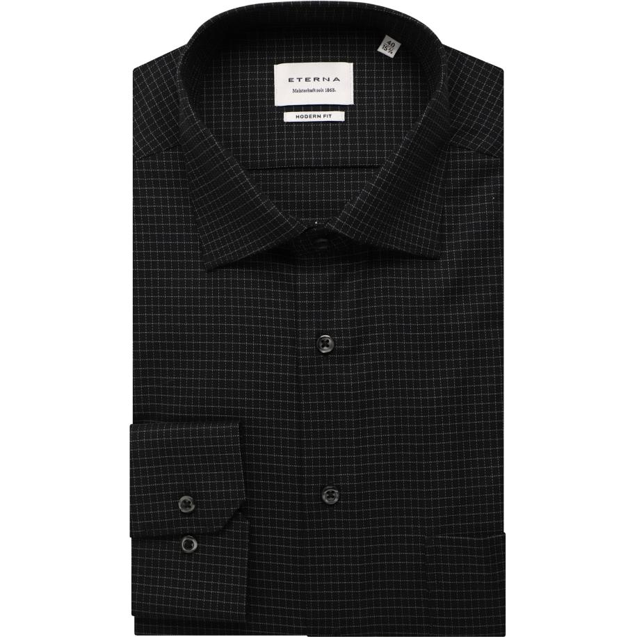 ETERNA Overhemd antraciet, Ruit Grijs