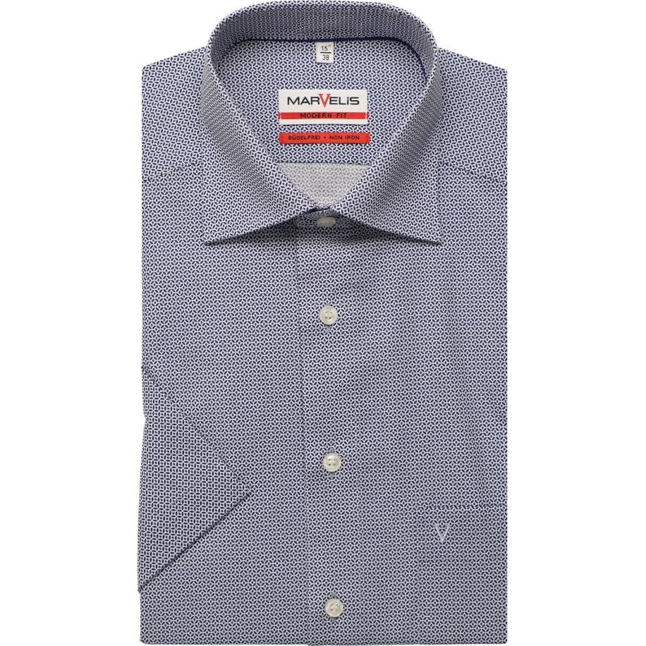 Marvelis Overhemd Korte mouw marine Blauw