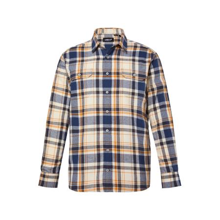 men plus Men Plus Overhemd blauw / lichtgeel / wit