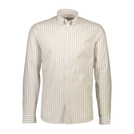 Lindbergh Overhemd zand, Gestreept