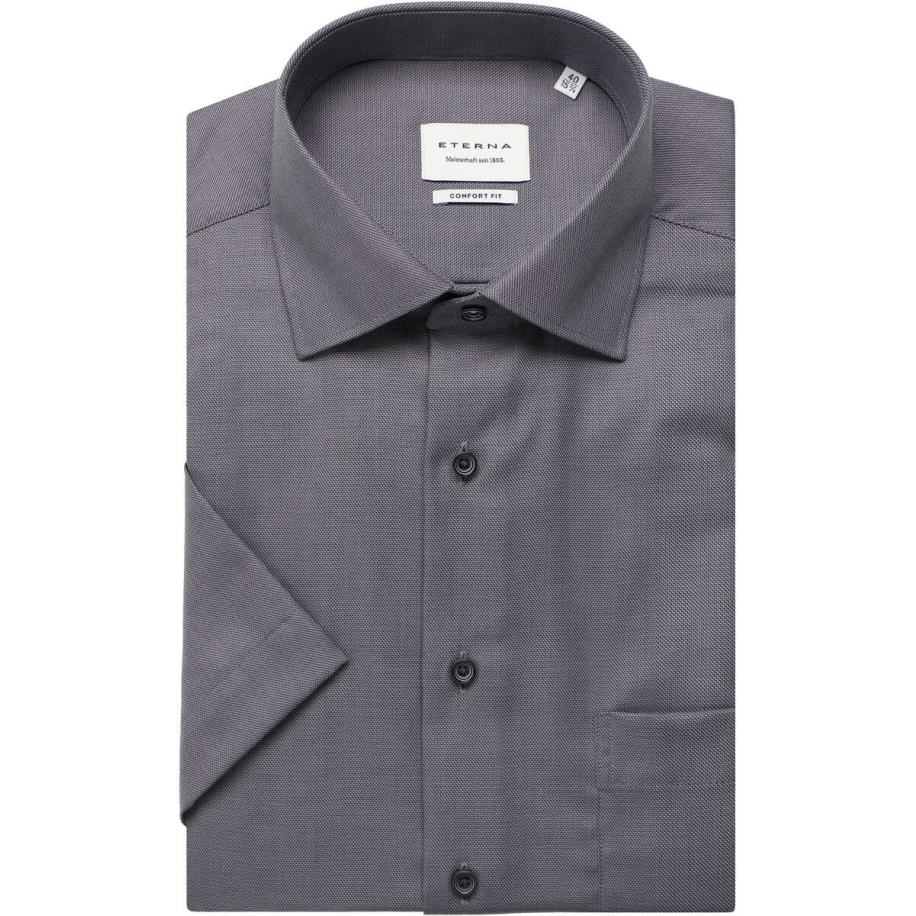 ETERNA Overhemd Korte mouw grijs Grijs