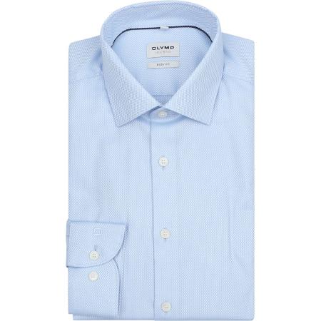 OLYMP Level 5 Dobby Overhemd Lichtblauw